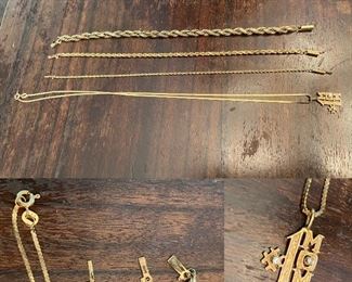 10Kt Thick Rope Bracelet 
14Kt ( 2 Bracelets ) & Necklace with No 1 Mom Pendant 