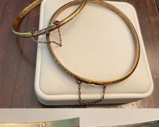 Gold over 925 Sterling Bangles