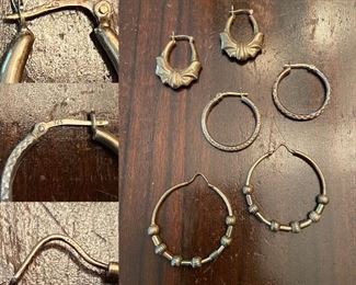 Sterling Pierced Hoop Earrings 