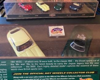 1998 Mattel Set of 4 Hot Wheels in Lucite Display Case