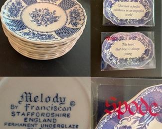 Set of 9 Melody By Franciscan Staffordshire England Saucers
2 Spode Small Inspirational Dishes