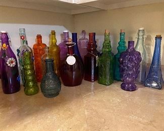 Colourful Recycled Glass Bottle Collection 