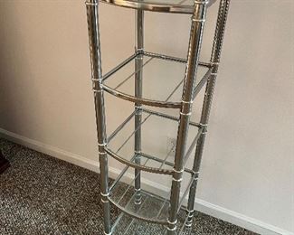 Chrome & glass etagere 