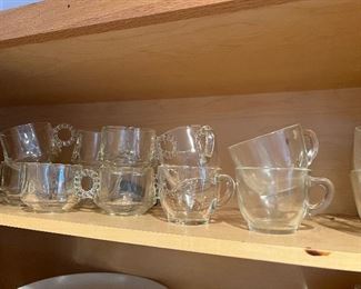 Various glassware, punch cups