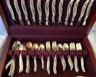 Rogers Bros. Silver plated flatware, Leilani, service for 12 