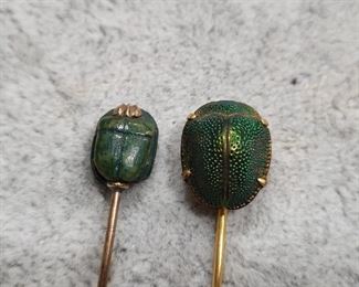 14kt egyptian  scarab pins