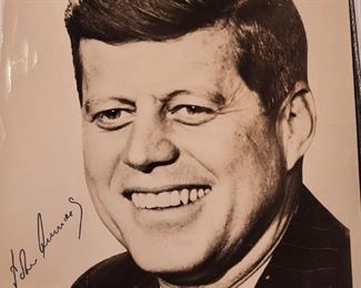 Signed John F Kennedy Photograph from commissioning ceremony .