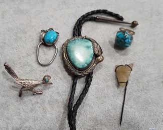 modern and antique sterling and turquoise southwestern jewelry.