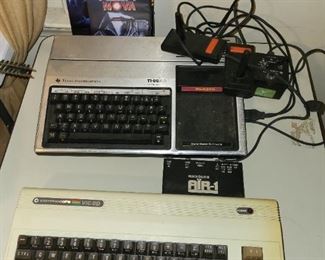 Early video games Commodore 64 and Texas instruments TI-99 TI99/4A
