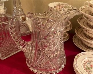 Cut glass pitcher. No cracks.