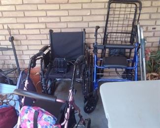 Walkers. Wheel chair.