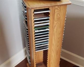 Oak revolving tower CD holder, Bose Wave Radio/CD player