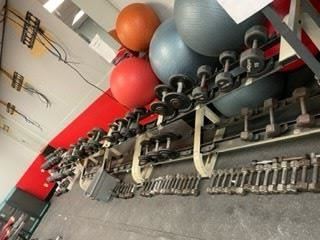 misc dumbbells and exercise balls