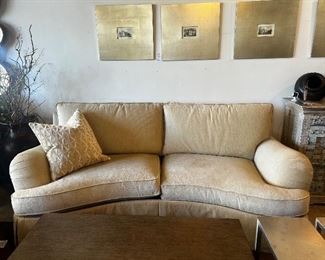 Robb and Stucky skirted cream sofa $750