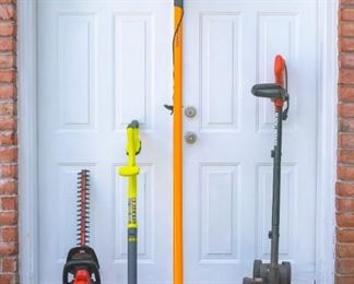 Shrub Trimmer and Battery Operated Ryobi Weed Eater