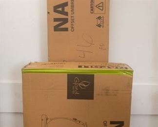 NAPOLI Curvy Aluminum Offset Umbrella, Patio Cantilever Umbrella (Champagne)