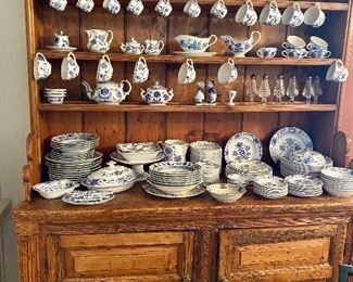large Collection of blue and whites, cabinet is not available