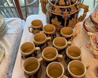 West German Gluewein set with 12 mugs