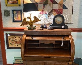 charming small roll top desk, perfect little area,