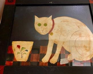 Folk Art Watercolor original by Paige Koosed Green Eyes