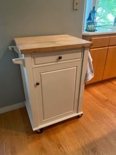 Rolling utility cart with butcher block top