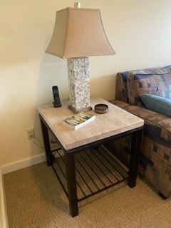 Stone top end tables