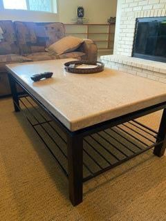 Stone top coffee table