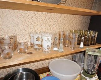 vintage gold glassware