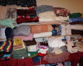 afghans, blankets, comforters, towels, 