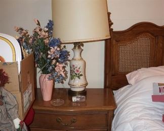 night stand and lamp