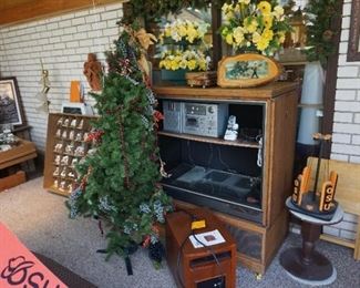 cabinet, trees, heater, decor