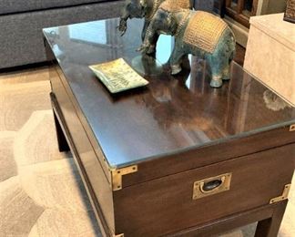 Asian style glass top chest