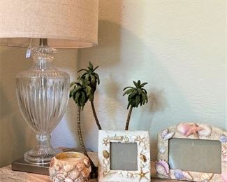 Lamp; beach frames
