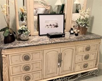 Lovely triple dresser with tri-fold mirror
