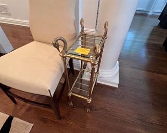 Brass wine tasting table