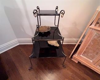 3 tier hand painted lacquered shelf