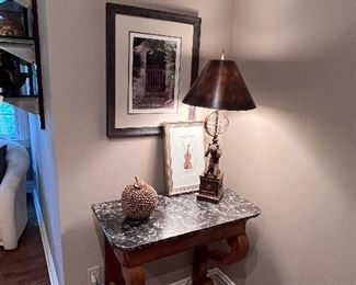 Antique French marble top console 