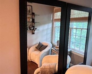 Pair woven style mirrors