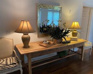 Labarge mirror/ old pine table