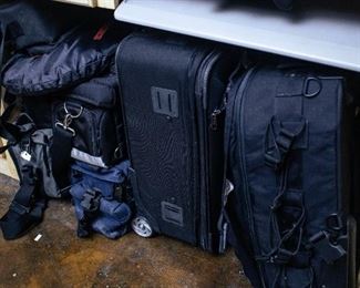 Camera bags and photo equipment travel suitcases.