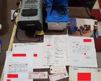 Vintage fog machines used in ZZ TOP classic rock band's concerts in the 1980s.  Provenance / ephemera includes a letter from the consignor, an itinerary from the band's performance at the cotton bowl in Dallas, photo of the securty group which escorted the consignor, and 2 unused tickets to the concert where the machines were acquired after the band switched to using lasers in their shows. 