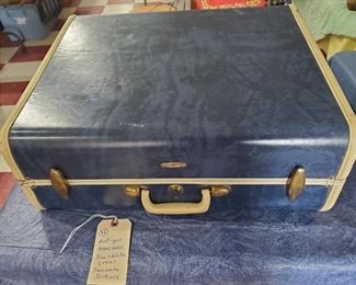 Schwader Bros vintage Samsonite hardshell suitcase, blue and white.  We also have a brown one in this sale. 