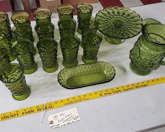 Forest green glass Anchor Hocking Indiana 