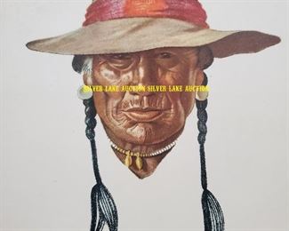 several old Great Northern Railroad / Railway calendar advertising prints in this auction featuring native americans. 