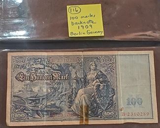 1909 Germany 100 marks currency