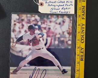Signed autographed 8x10 photo of Texas Rangers hall of fame pitcher Nolan Ryan, certified authentic by JSA (Spence), Certificate of Authenticity COA included. 