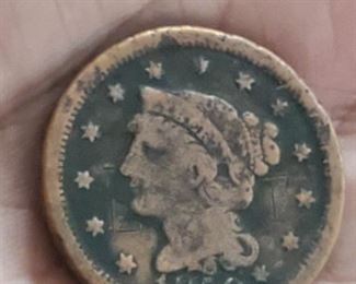 1850 US Coronet liberty head large cent. 