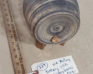old McCoy pottery USA whiskey keg
