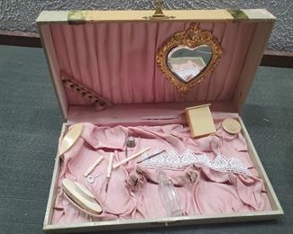 dresser box w celluloid contents.