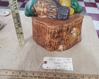 Rip Van Winkle / sleeping gnome cookie jar